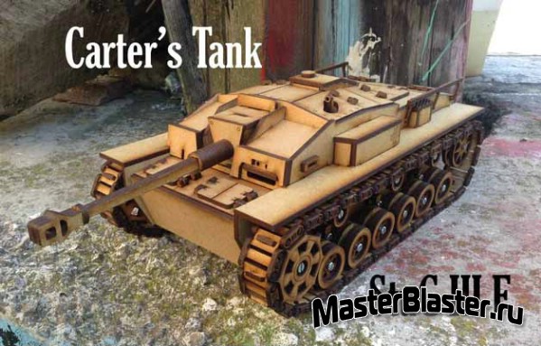 Чертежи для лазерной резки ЧПУ станком. Модель танка StuG III Ausf F из фанеры.