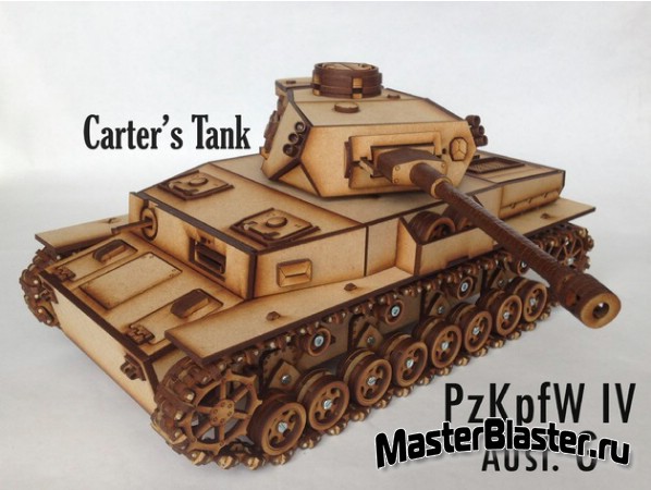 Чертежи для лазерной резки ЧПУ станком. Модель танка Panzer IV G из фанеры.